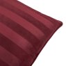 Paoletti Regency Stripe Cushion Burgundy Edge Detail