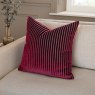 Paoletti Savoy Stripe Cushion Burgundy Lifestyle