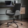 Aldiss Own Faraday Swivel Chair in Charcoal Fabric