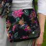 Earth Squared Printed Velvet Logan Black Bag Lifestyle