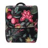 Earth Squared Printed Velvet Black Backpack