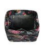 Earth Squared Printed Velvet Black Backpack Open