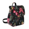Earth Squared Printed Velvet Black Backpack Angled View