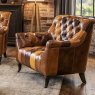 Aldiss Own Bamford Club Chair in Toffee Patchwork Leather