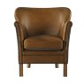 Aldiss Own Dean Plain Back Chair in Leather with Harrington Tweed