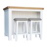 Aldiss Own Hamilton White Kitchen Island With 2 Stools
