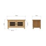 Aldiss Own Norfolk Oak Standard TV Unit Glass Doors