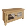 Aldiss Own Norfolk Oak Standard TV Unit Glass Doors