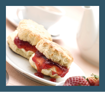 Scones Jam Clotted Cream and Strawberries with Afternoon Tea