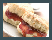 Scones Jam Clotted Cream and Strawberries with Afternoon Tea
