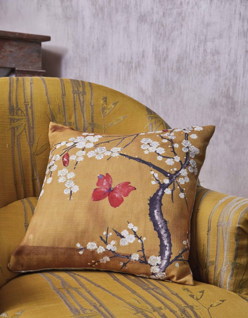 blossom and butterfly cushion